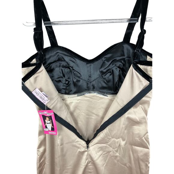 PINUP Girl DEADLY DAMES Wiggle Courtesan Dress Champagne NWT M Retro Glam - Picture 5 of 11